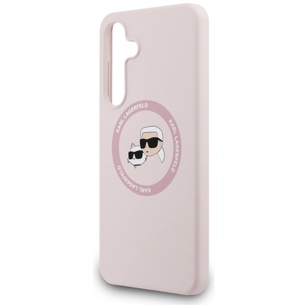 Samsung Galaxy S25 FE Karl Lagerfeld silikoninis Karl & Choupette Heads MagSafe dėklas – rožinis 5 Samsung Galaxy S25 FE Karl Lagerfeld silikoninis Karl & Choupette Heads MagSafe dėklas – rožinis 5