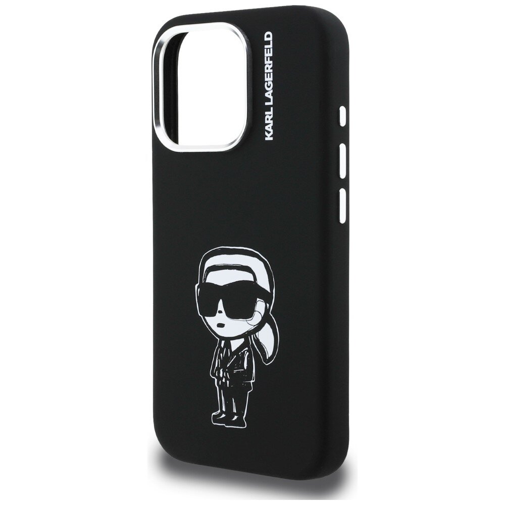 iPhone 16 Pro Karl Lagerfeld Silicone Karl Sketch MagSafe dėklas – juodas 5