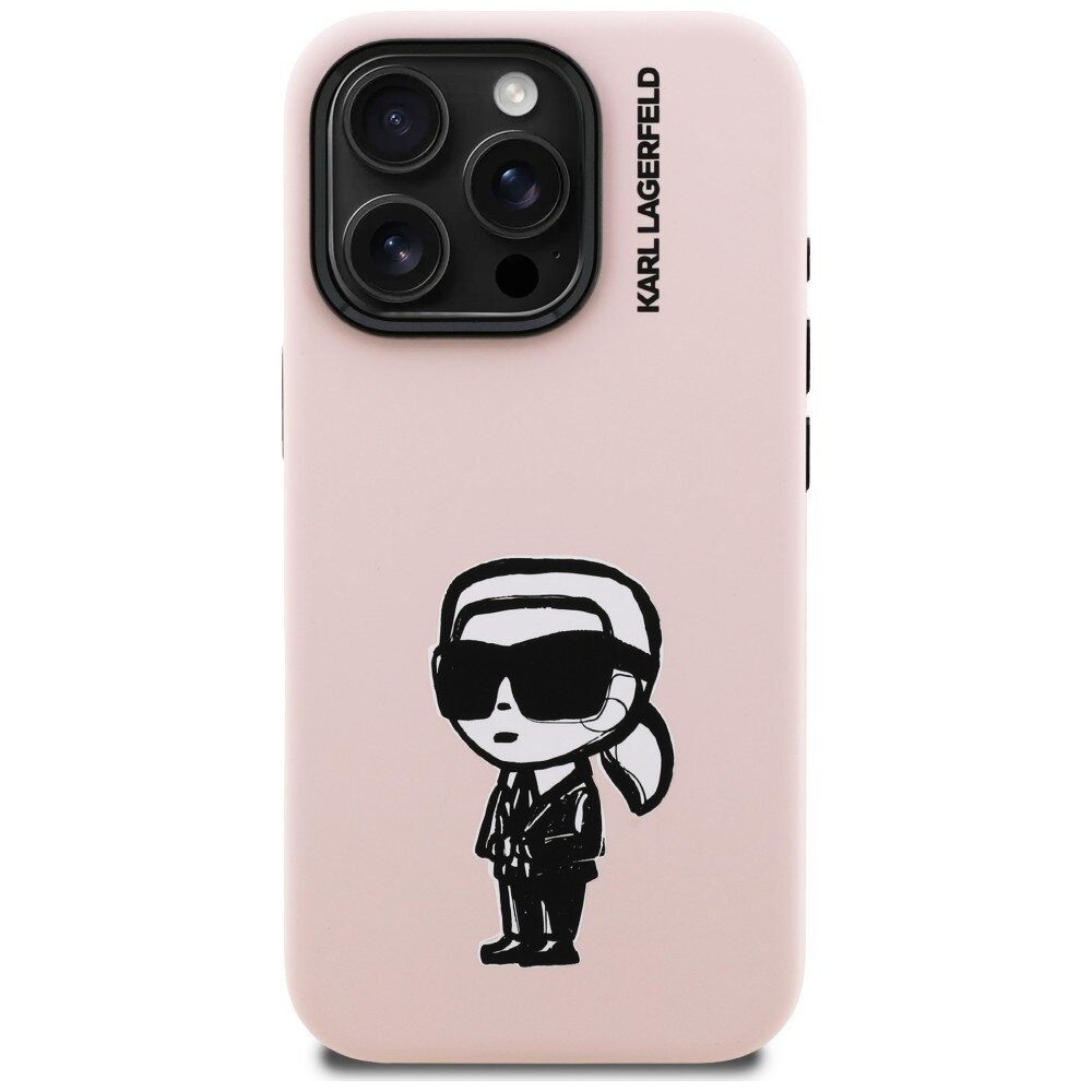 iPhone 16 Pro Max Karl Lagerfeld Silicone Karl Sketch MagSafe dėklas – rožinis 2 iPhone 16 Pro Max Karl Lagerfeld Silicone Karl Sketch MagSafe dėklas – rožinis 2