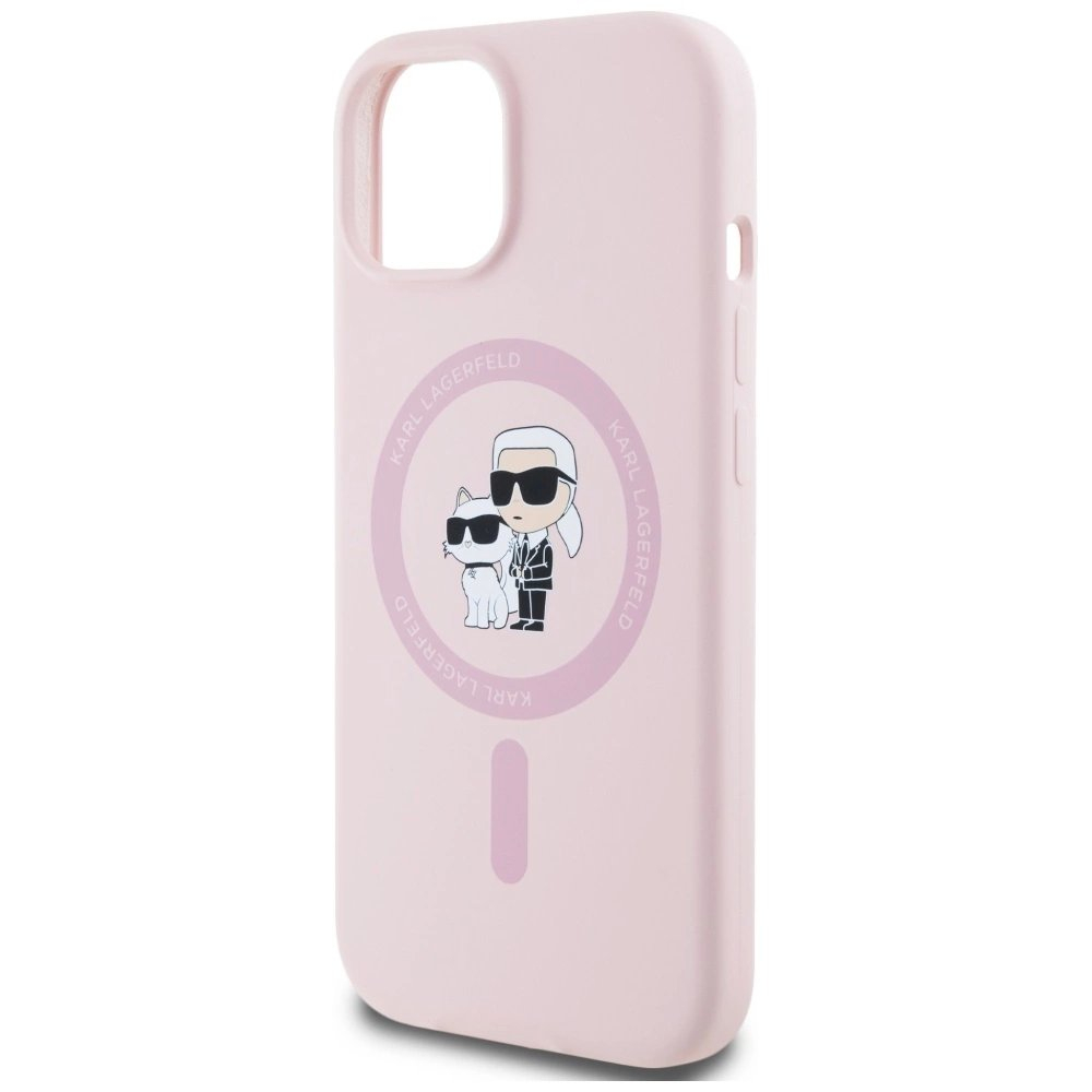 Karl Lagerfeld Silikoninis Karl&Choupette MagSafe iPhone 15 Dėklas - Rožinis 5 Karl Lagerfeld Silikoninis Karl&Choupette MagSafe iPhone 15 Dėklas - Rožinis 5