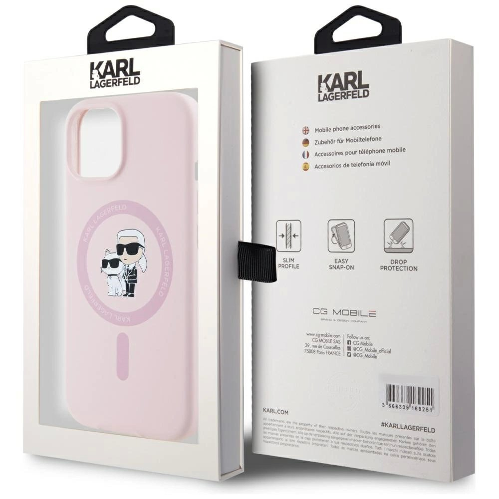 Karl Lagerfeld Silikoninis Karl&Choupette MagSafe iPhone 15 Dėklas - Rožinis 7 Karl Lagerfeld Silikoninis Karl&Choupette MagSafe iPhone 15 Dėklas - Rožinis 7