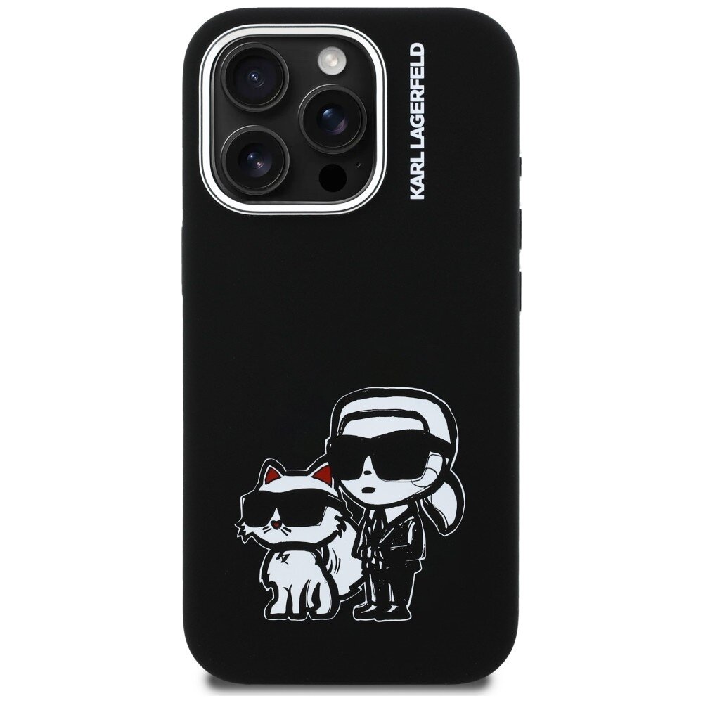 iPhone 16 Pro Max Karl Lagerfeld Silicone Karl & Choupette Sketch MagSafe dėklas – juodas 2 iPhone 16 Pro Max Karl Lagerfeld Silicone Karl & Choupette Sketch MagSafe dėklas – juodas 2