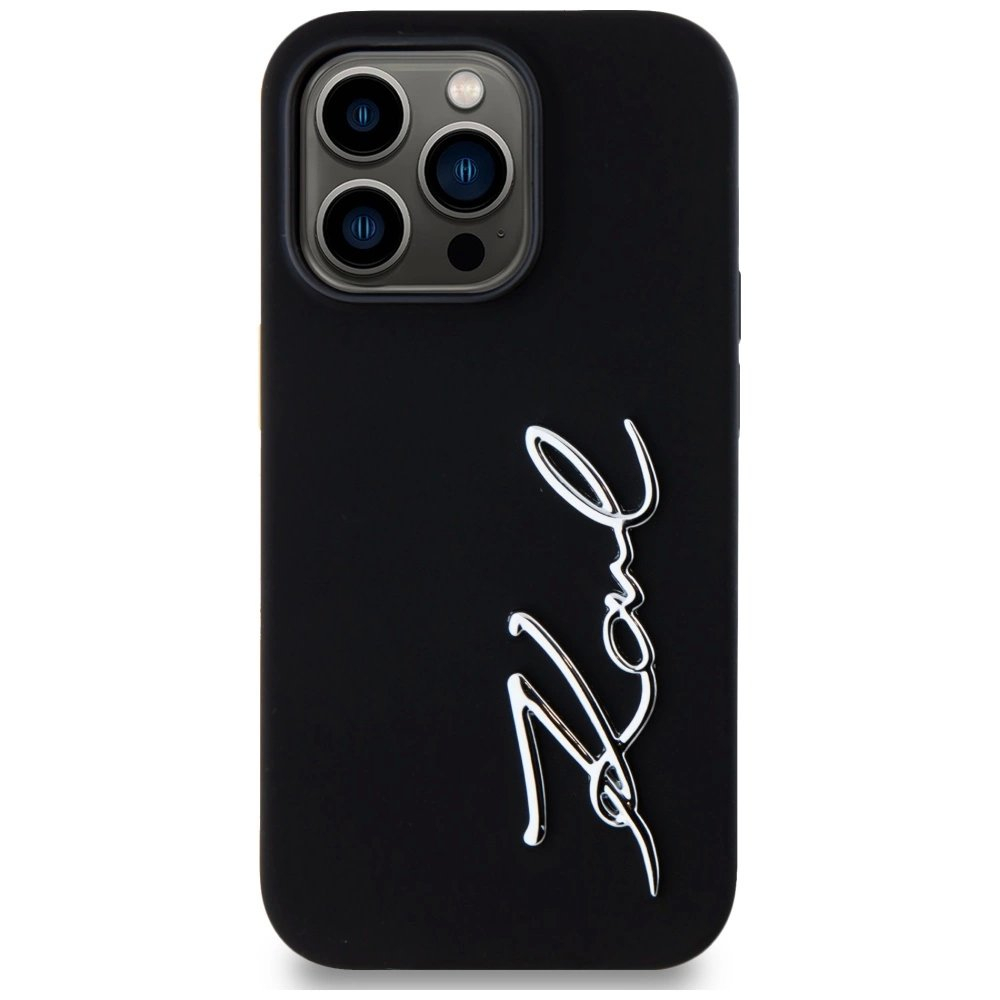 Karl Lagerfeld Silikoninis Metal Script Logo Dėklas skirtas iPhone 14 Pro Juodas 2 Karl Lagerfeld Silikoninis Metal Script Logo Dėklas skirtas iPhone 14 Pro Juodas 2