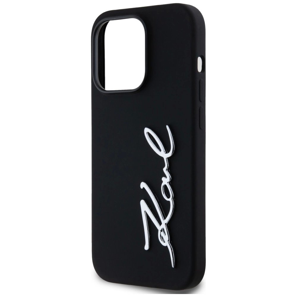Karl Lagerfeld Silikoninis Metal Script Logo Dėklas skirtas iPhone 14 Pro Juodas 5