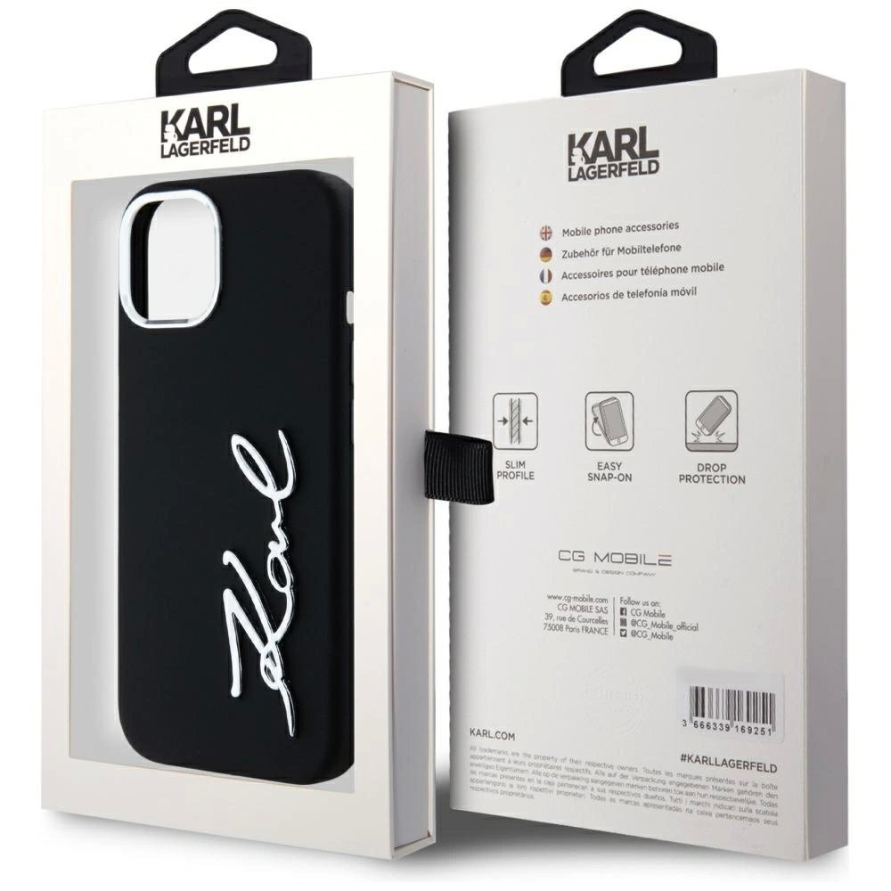 iPhone 15 – Karl Lagerfeld Silicone Metal Script Logo dėklas - Juodas 7 iPhone 15 – Karl Lagerfeld Silicone Metal Script Logo dėklas - Juodas 7