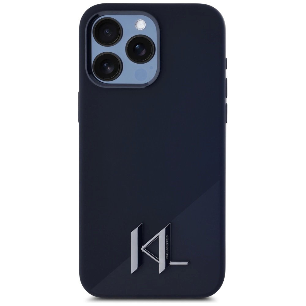 Karl Lagerfeld Silikoninis Shadow Metal Initial MagSafe Dėklas skirtas iPhone 15 Pro Juodas 2