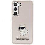 Dėklas Karl Lagerfeld Ikonik Choupette KLHCS23SHNCHTCP Samsung Galaxy S23 S911 Rožinis