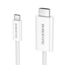 Borofone DH10 USB-C į HDMI kabelis 1.8 m – baltas