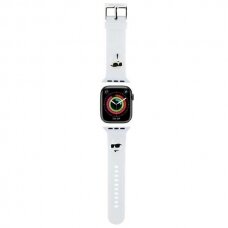 Apyrankė Karl Lagerfeld 3D Rubber Karl&Choupette Heads strap for Apple Watch 42/44/45/49mm - Balta