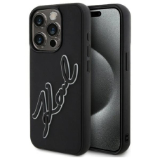 iPhone 15 Pro Max Karl Lagerfeld 3D Rubber Signature dėklas - juodas