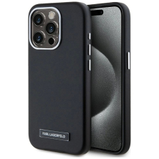 iPhone 15 Pro Max Karl Lagerfeld FW Metal Plate MagSafe dėklas - juodas