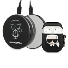 Dėklas Karl Lagerfeld Ikonik su įmontuota Powerbank baterija AirPods ausinėms – juodas