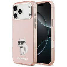 iPhone 17 Pro Karl Lagerfeld IML Aquarelle Choupette & Logo MagSafe dėklas – rožinis