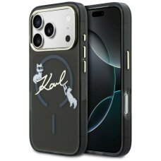 iPhone 17 Pro Karl Lagerfeld IML Choupettes Karl Script Logo MagSafe dėklas – juodas iPhone 17 Pro Karl Lagerfeld IML Choupettes Karl Script Logo MagSafe dėklas – juodas