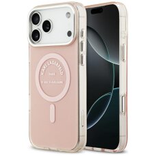 iPhone 17 Pro Max Karl Lagerfeld IML Karl RSG Logo MagSafe dėklas – rožinis
