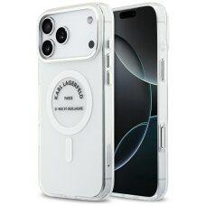 iPhone 17 Pro Max Karl Lagerfeld IML Karl RSG Logo MagSafe dėklas – skaidrus