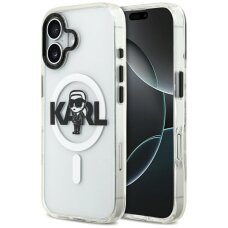 iPhone 17 Karl Lagerfeld IML Karl Sketch Logo MagSafe dėklas – skaidrus