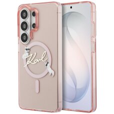 Samsung Galaxy S26 Ultra Karl Lagerfeld IML KC Script MagSafe dėklas – rožinis