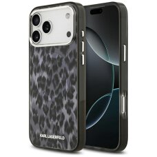iPhone 17 Pro Max dėklas Karl Lagerfeld IML Leopard Pattern, MagSafe – juodas