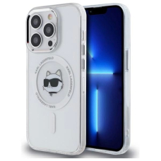 iPhone 13 Karl Lagerfeld IML Metal Choupette Head MagSafe dėklas - baltas