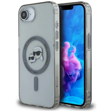 iPhone 16e – Karl Lagerfeld IML Metal Karl & Choupette Heads MagSafe dėklas - Juodas