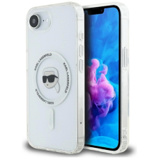 iPhone 16e – Karl Lagerfeld IML Metal Karl Head MagSafe dėklas - Baltas