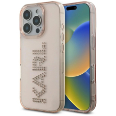 iPhone 16 Pro Max – Karl Lagerfeld IML Rhinestones Logo dėklas - Rožinis