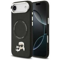 iPhone Air Karl Lagerfeld Karl & Choupette Pins MagSafe dėklas – juodas