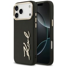 iPhone 17 Pro Max Karl Lagerfeld Karl Script Logo dėklas – juodas