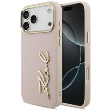 iPhone 17 Pro Max Karl Lagerfeld Karl Script Logo dėklas – rožinis