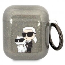 Dėklas ausinėms Karl Lagerfeld Choupette KLA2HNKCTGK Airpods 1/2 Juodas