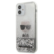 Originalus Karl Lagerfeld Dėklas Klhcp12Sgliksl Iphone 12 Mini Sidabrinis Ikonik Liquid Glitter