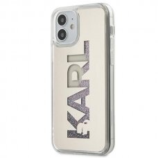 Originalus Karl Lagerfeld Dėklas Klhcp12Sklmlgr Iphone 12 Mini Sidabrinis Mirror Liquid Glitter Karl