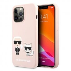 Dėklas Karl Lagerfeld KLHCP13XSSKCI iPhone 13 Pro Max 6,7" hardcase jasno różowy/light pink Silicone Karl & Choupette