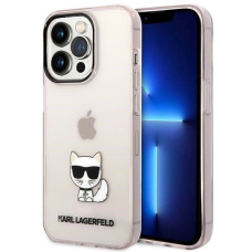 Karl Lagerfeld KLHCP14LCTTRI iPhone 14 Pro 6.1 &quot;hardcase Rožinis / Rožinis Permatomas Choupette Body