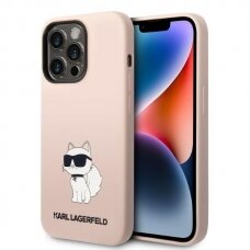 Dėklas Karl Lagerfeld Silicone Choupette KLHCP14LSNCHBCP iPhone 14 Pro Rožinis
