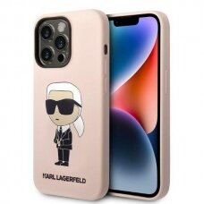 Dėklas Karl Lagerfeld Silicone Ikonik KLHCP14LSNIKBCP iPhone 14 Pro Rožinis