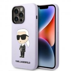 Dėklas Karl Lagerfeld Silicone Ikonik KLHCP14LSNIKBCU iPhone 14 Pro Purpurinis