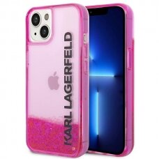 Dėklas Karl Lagerfeld Liquid Glitter Elong KLHCP14MLCKVF iPhone 14 Plus Rožinis