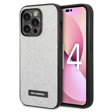 iPhone 14 Pro Max – Karl Lagerfeld KLHCP14XG2ELS 6.7" hardcase - Sidabrinis / Sidabrinis Glitter Plaque Logo