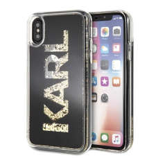Originalus Karl Lagerfeld Dėklas Klhcpxkagbk Iphone X/Xs Juodas Karl Logo Glitter