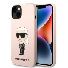 Dėklas Karl Lagerfeld Silicone Ikonik Magsafe KLHMP14SSNIKBCP iPhone 14 Rožinis