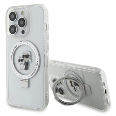 Karl Lagerfeld KLHMP15XHMRSKCH iPhone 15 Pro Max 6.7&quot; Baltas/Baltas hardcase Ring Stand Karl&Choupette MagSafe