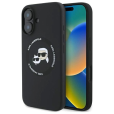 Karl Lagerfeld KLHMP16SSKCHTCK iPhone 16 6.1&quot; Juodas/Juodas hardcase Silikoninis Karl&Choupette Heads MagSafe