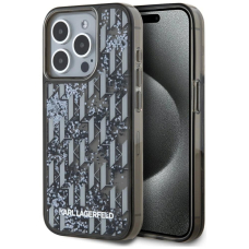iPhone 15 Pro Max Karl Lagerfeld Liquide Glitter Monogram Gradient dėklas - juodas