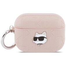 AirPods Pro 3 Karl Lagerfeld Monogram Choupette Head dėklas – rožinis