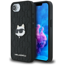 iPhone 16e – Karl Lagerfeld Monogram Choupette Head Pin dėklas - Juodas
