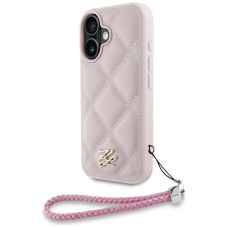 iPhone 16 – Karl Lagerfeld Quilted Initial Logo & Chain Strap dėklas - Rožinis