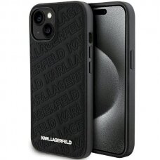 Karl Lagerfeld Quilted K Pattern dėklas skirtas iPhone 15 Plus / 14 Plus - Juodas
