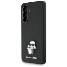 Samsung Galaxy A56 – Karl Lagerfeld Saffiano dėklas su K&C metaliniu logotipu - Juodas
